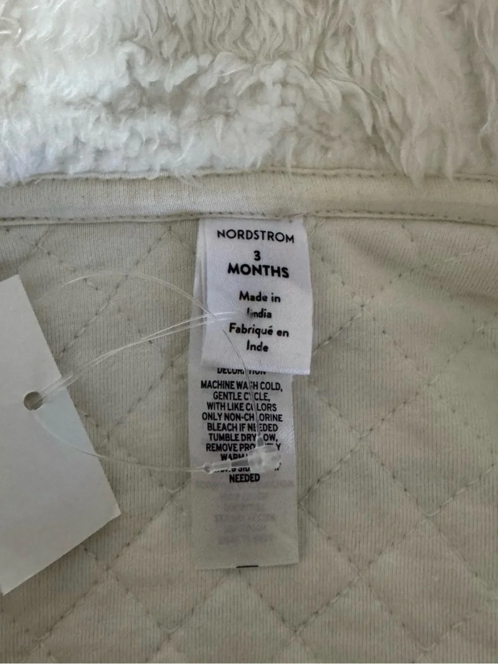 NWT Nordstrom Double Button Snap 1-Piece Hooded Suit White Gray Stripe, 3 Months